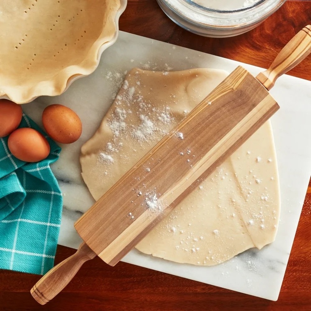 🌸 New The Pioneer Woman Wood Rolling Pin with Acacia Wood Handles